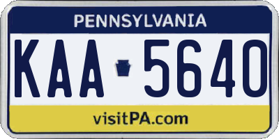 PA license plate KAA5640