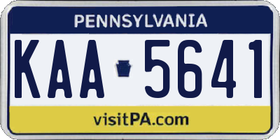 PA license plate KAA5641