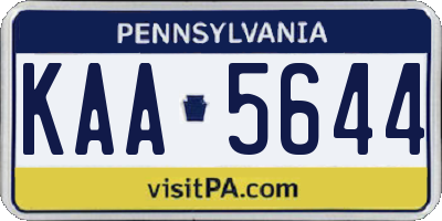 PA license plate KAA5644