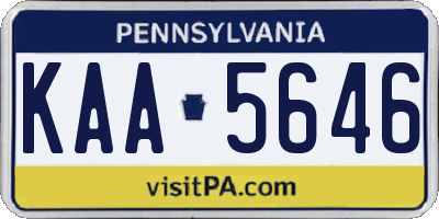 PA license plate KAA5646
