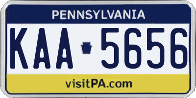 PA license plate KAA5656