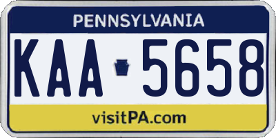 PA license plate KAA5658