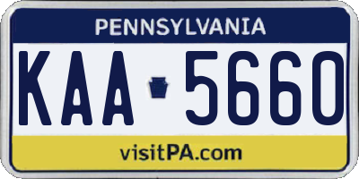 PA license plate KAA5660
