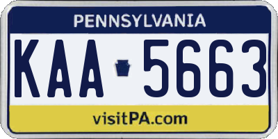 PA license plate KAA5663
