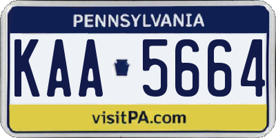 PA license plate KAA5664