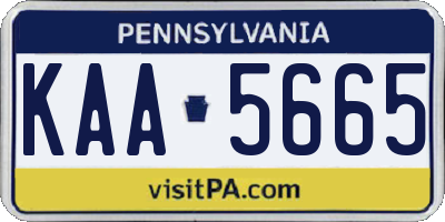 PA license plate KAA5665