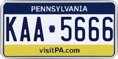 PA license plate KAA5666