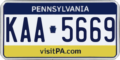 PA license plate KAA5669