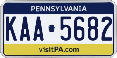 PA license plate KAA5682