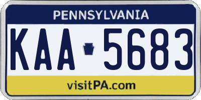 PA license plate KAA5683