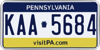 PA license plate KAA5684