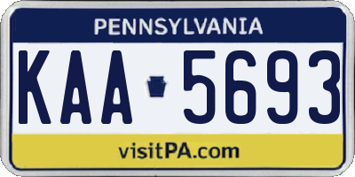 PA license plate KAA5693