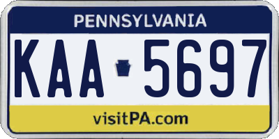 PA license plate KAA5697