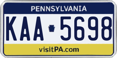 PA license plate KAA5698