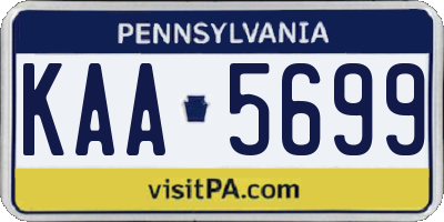 PA license plate KAA5699
