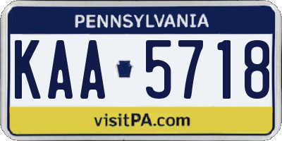 PA license plate KAA5718