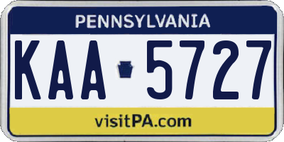 PA license plate KAA5727