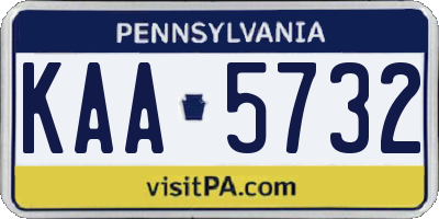 PA license plate KAA5732