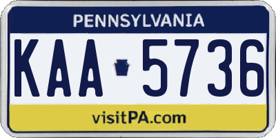 PA license plate KAA5736