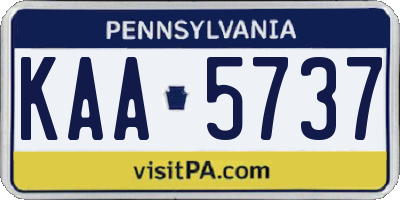 PA license plate KAA5737
