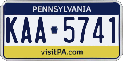 PA license plate KAA5741