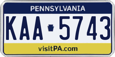 PA license plate KAA5743