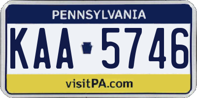 PA license plate KAA5746