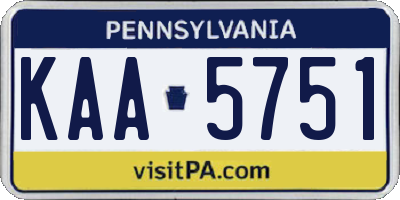 PA license plate KAA5751