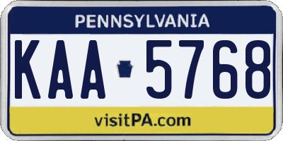 PA license plate KAA5768