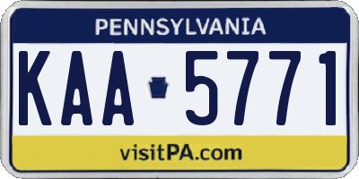 PA license plate KAA5771