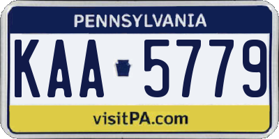 PA license plate KAA5779