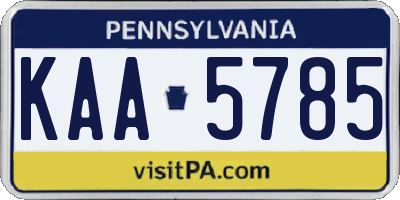 PA license plate KAA5785