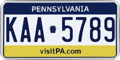 PA license plate KAA5789