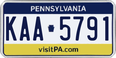 PA license plate KAA5791