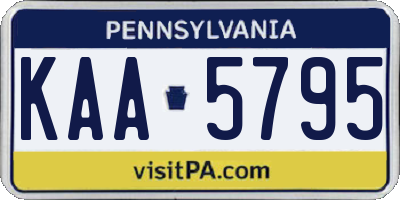 PA license plate KAA5795