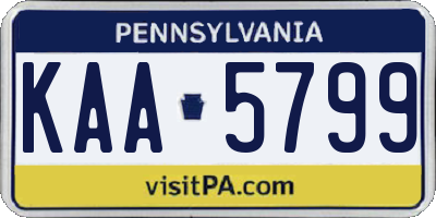 PA license plate KAA5799