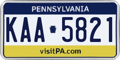 PA license plate KAA5821