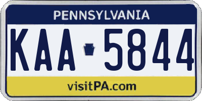 PA license plate KAA5844
