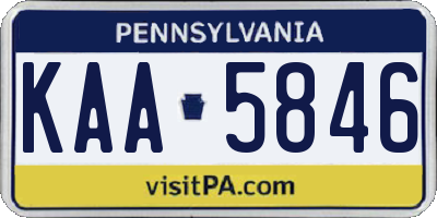 PA license plate KAA5846