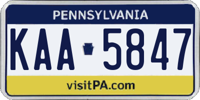 PA license plate KAA5847