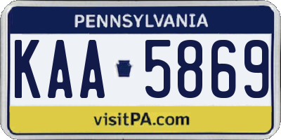 PA license plate KAA5869