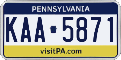 PA license plate KAA5871