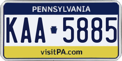 PA license plate KAA5885