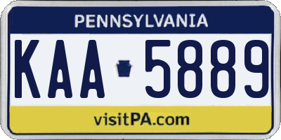 PA license plate KAA5889