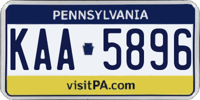 PA license plate KAA5896