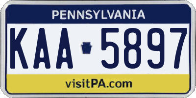 PA license plate KAA5897