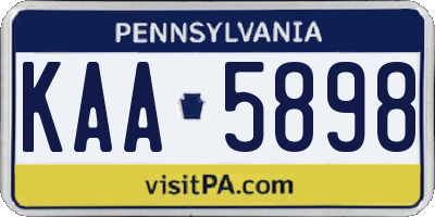 PA license plate KAA5898