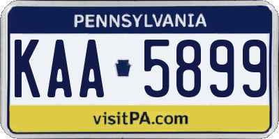 PA license plate KAA5899