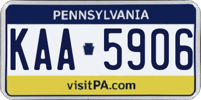 PA license plate KAA5906