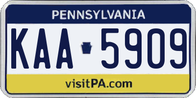 PA license plate KAA5909